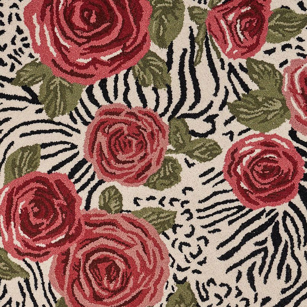 L&amp;R Resources Sinuous Rose Garden 4&#39; Round Multicolor Area Rug, , large