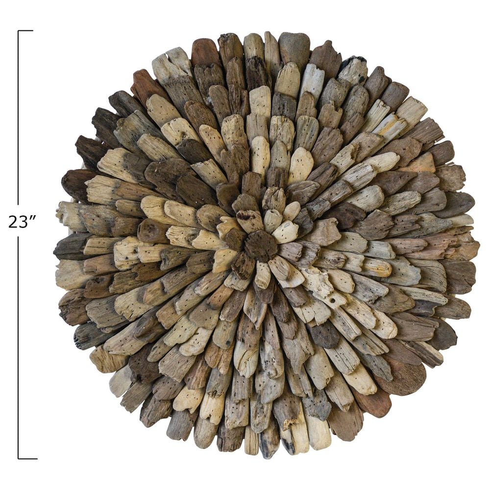 Creative Coop 23" Round Wall Decor in Brown, , large