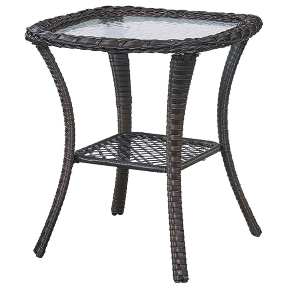Sunwell Garden 3-Piece Patio Chat Set with Brown Rattan in Gray, , large