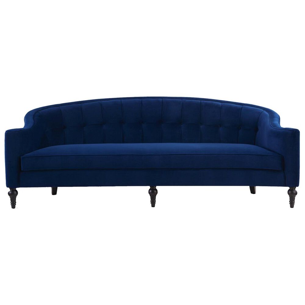 Jennifer Taylor Home Stewart Modern ButtonTufted Curved Sofa in Navy