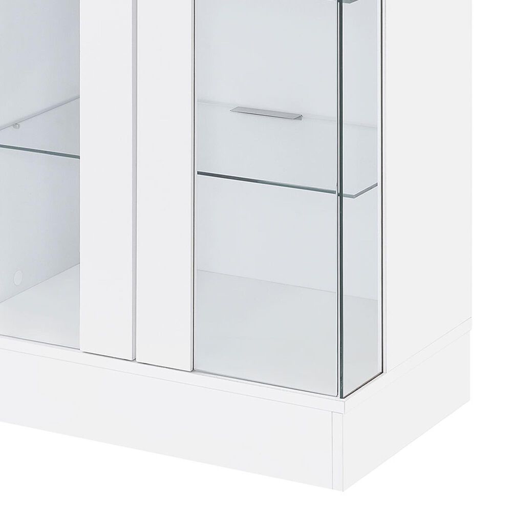 Pacific Landing Cabra Display Case Curio Cabinet in White High Gloss and Clear, , large
