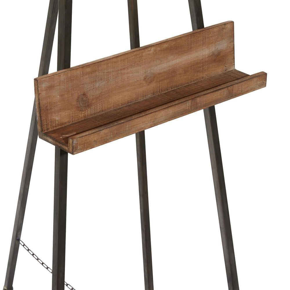 Maple and Jade Large Adjustable Display Easel with Wood Tray in Matte Black and Natural, , large