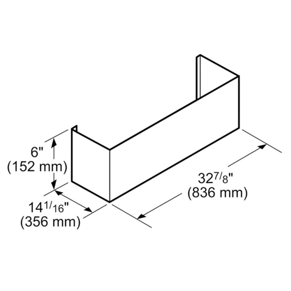 Thermador 6" Tall Duct Cover for 48" Professional Chimney Wall Hood in Stainless Steel, , large