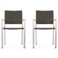 Hearth and Haven Cape Coral Outdoor Wicker Dining Chair in Grey (Set of 2), , large