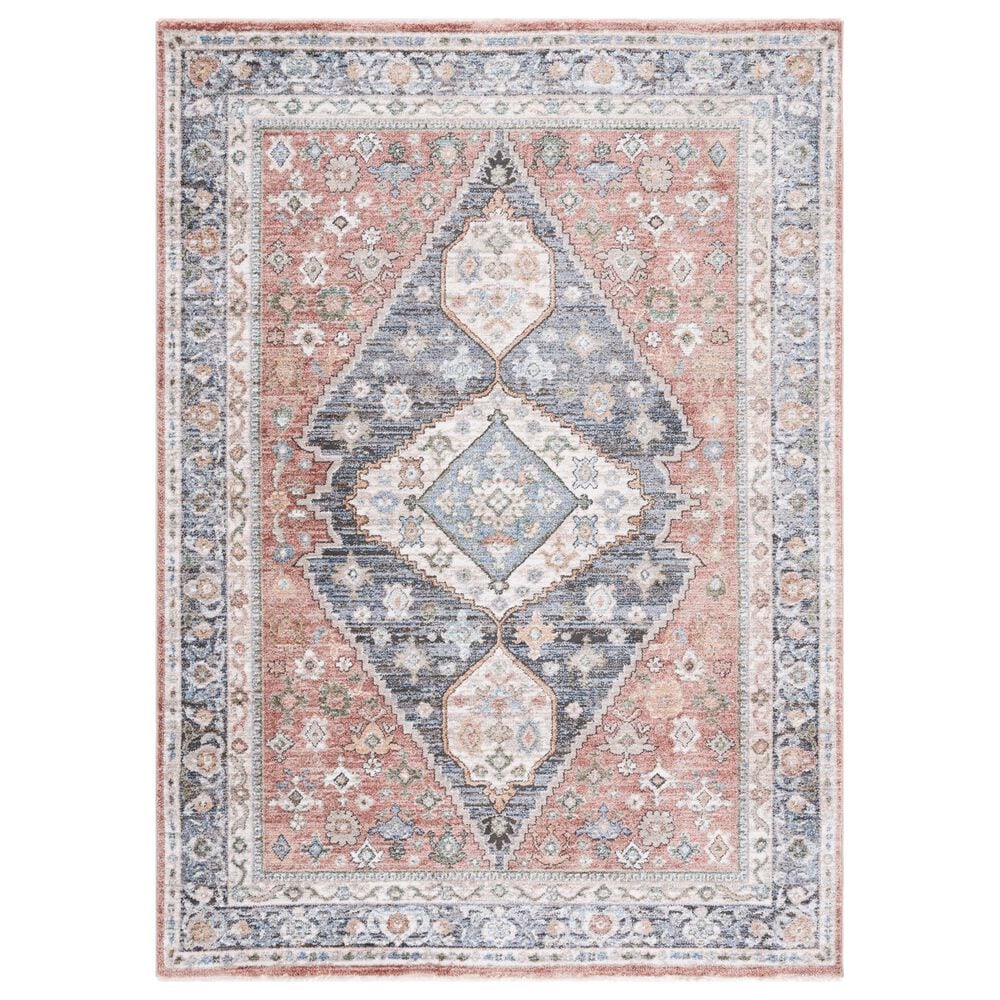 Safavieh Jasmine 9" x 12" Rust and Navy Area Rug, , large