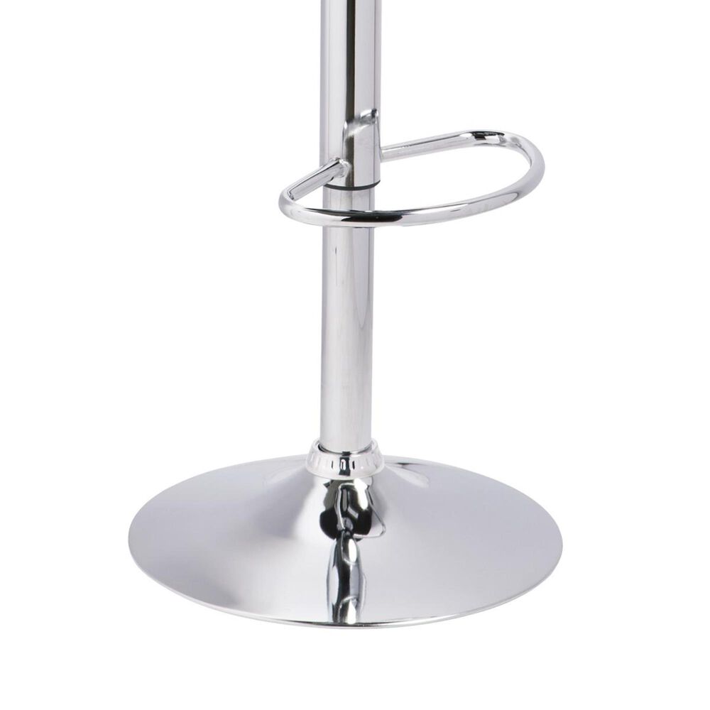 Ashley Adjustable Height Swivel Bar Stool with Black Cushion in Chrome, , large