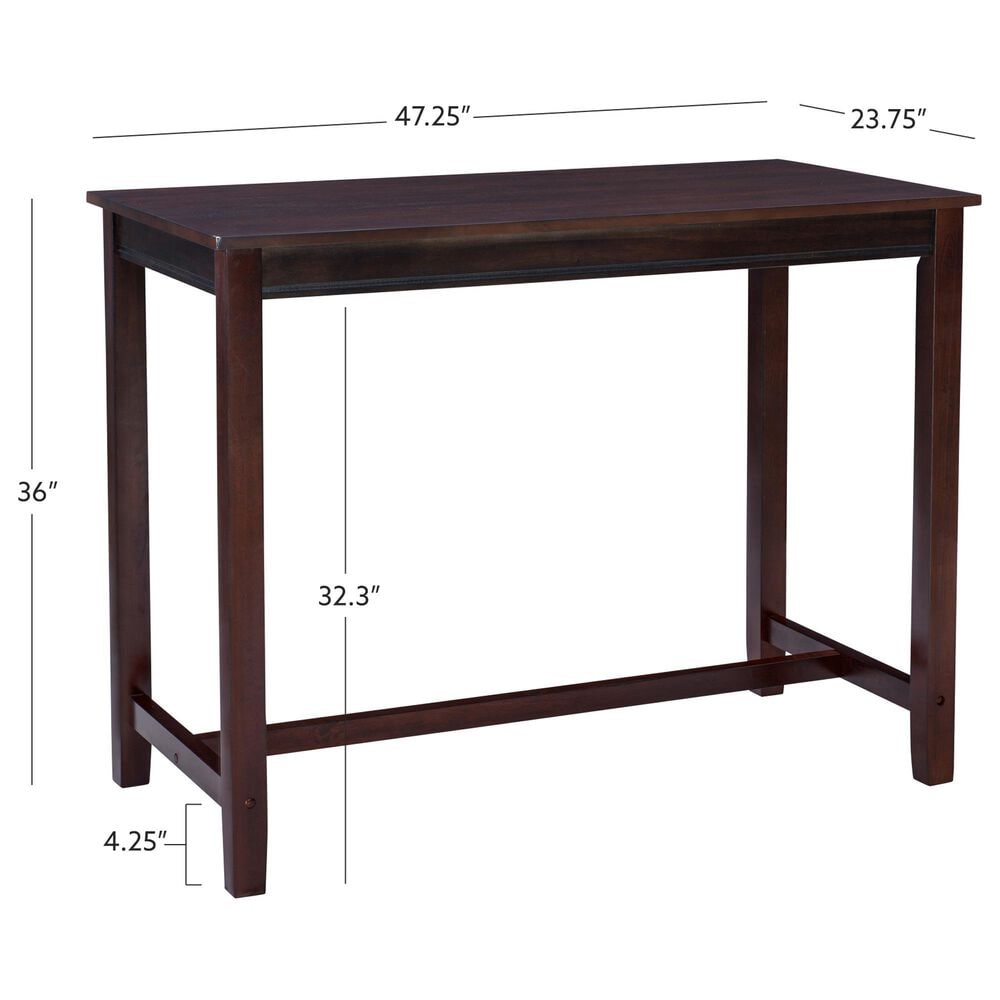 Linon Home Decor Claridge Counter Height Pub Table in Rich Brown - Table Only, , large