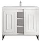 James Martin Vanities Alicante 39.5" Single Bathroom Vanity in Glossy White and Brushed Nickel with 5 cm White Glossy Resin Top and Rectangular Sink, , large