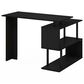 HOMLUX 3-Tier Shelves L-Shape Computer Desk in Americano and Black, , large