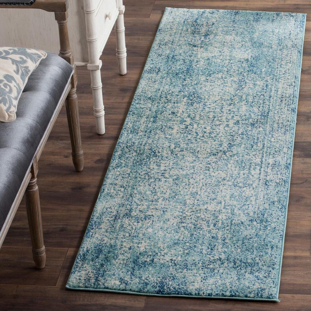 Safavieh Evoke EVK256C 2"2" x 13" Blue and Ivory Runner, , large