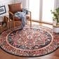 Safavieh Riviera 6"7" Round Red and Navy Area Rug, , large