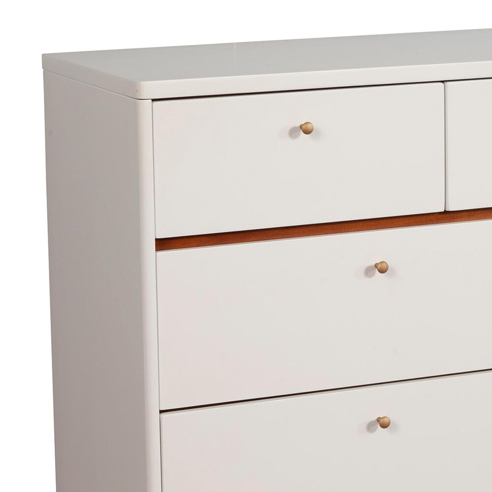 Alpine Furniture Dakota 7Drawer Dresser in White and Acorn Nebraska