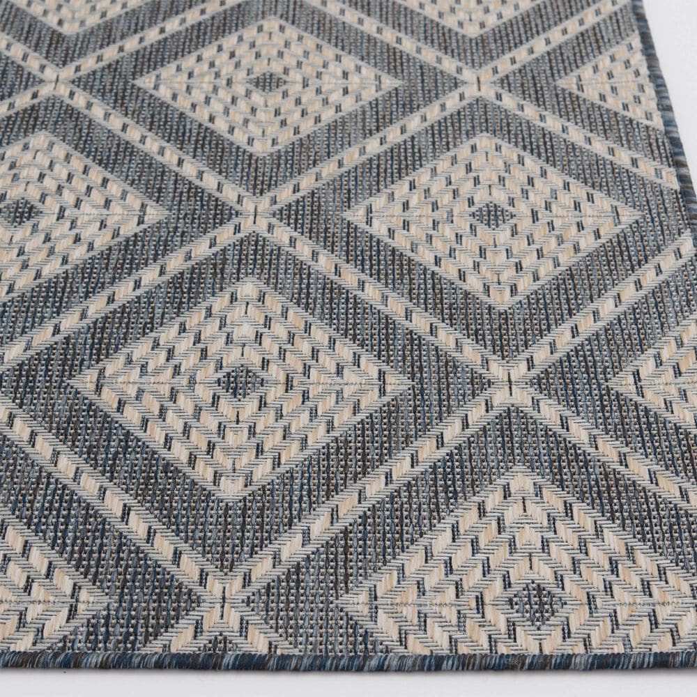 Central Oriental Melbourne Davion 7&#39;10&quot; x 9&#39;10&quot; Lagoon and Vanilla Area Rug, , large