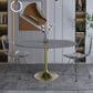 Leisuremod LeisureMod Verve Collection 48 Round Dining Table, Brushed Gold Base with Sintered Stone Grey Top, , large