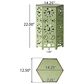Hearth and Haven Galore 14" Outdoor Hexagon Metal Side Table with Sunburst Cut Out Design in Green, , large