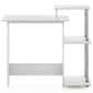 HOMLUX 40" Computer Desk with Open Side Shelves in White Oak and Stainless Steel, , large