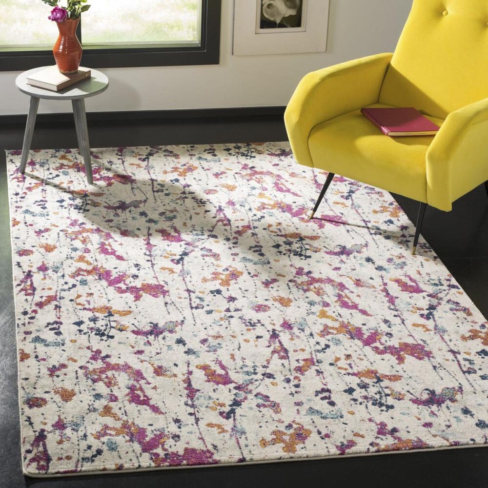 Safavieh Evoke EVK284Q 5&#39;1&quot; x 7&#39;6&quot; Ivory and Red Area Rug, , large