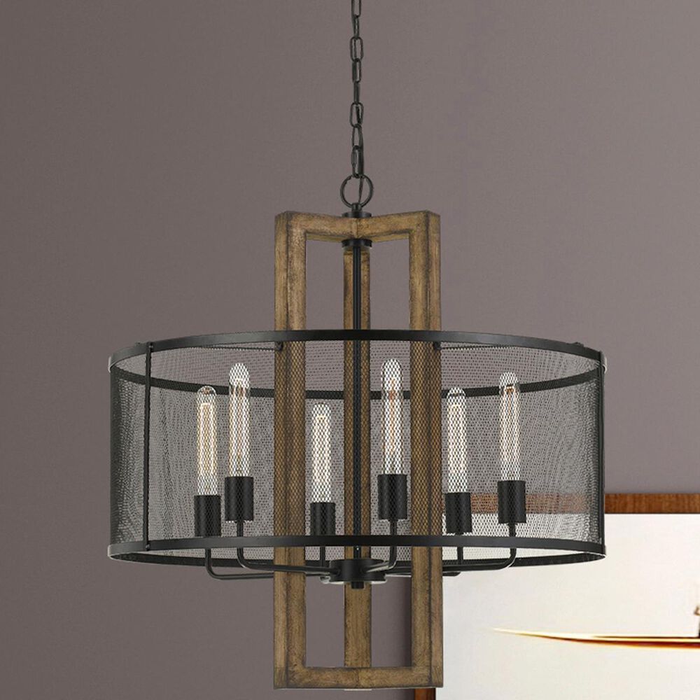 37B Monza Chandelier in Oak and Blacksmith, , large