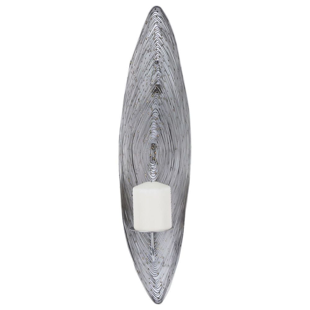 Maple and Jade Single Candle Wall Sconce in Silver, , large