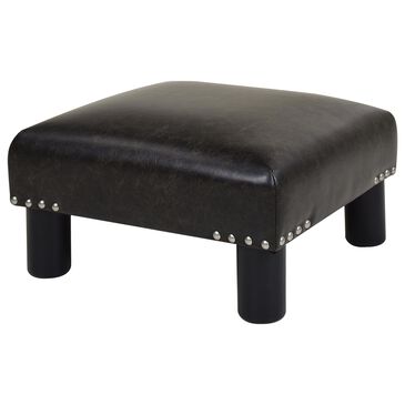 Jennifer Taylor Home Jules 16" Accent Ottoman in Vintage Black and Brown, , large