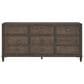 Furniture Worldwide Montclair 3 Piece Queen Panel Bedroom Set in Embossed Cocoa and Smoked Gold, , large