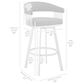 Blue River Chelsea 25" Counter Stool with Slate Gray Cushion in Silver, , large