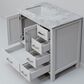 Lexora Home Jacques 36" Left Offset Single Bathroom Vanity in White with 2 cm White Carrara Marble Top and Rectangular Sink, , large