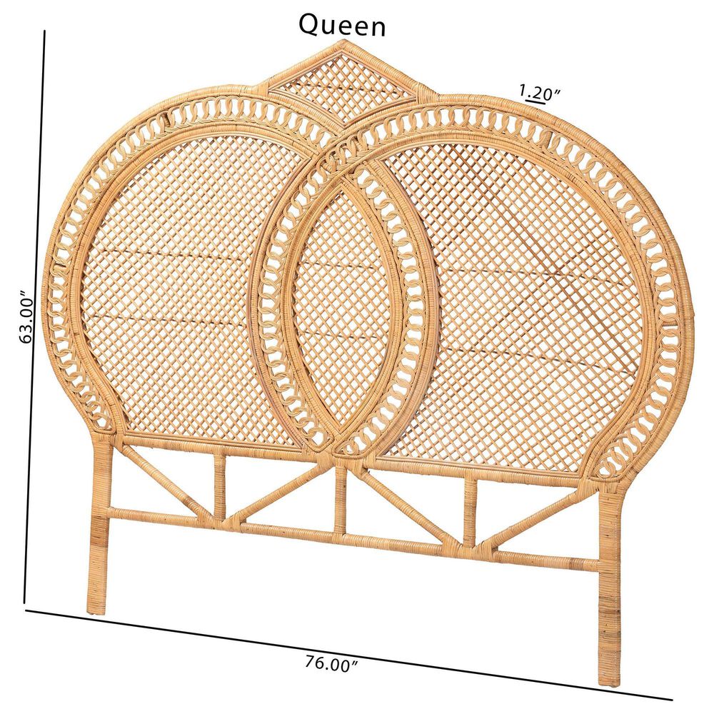 Baxton Studio Nerita Queen Standalone Headboard in Light Honey, , large