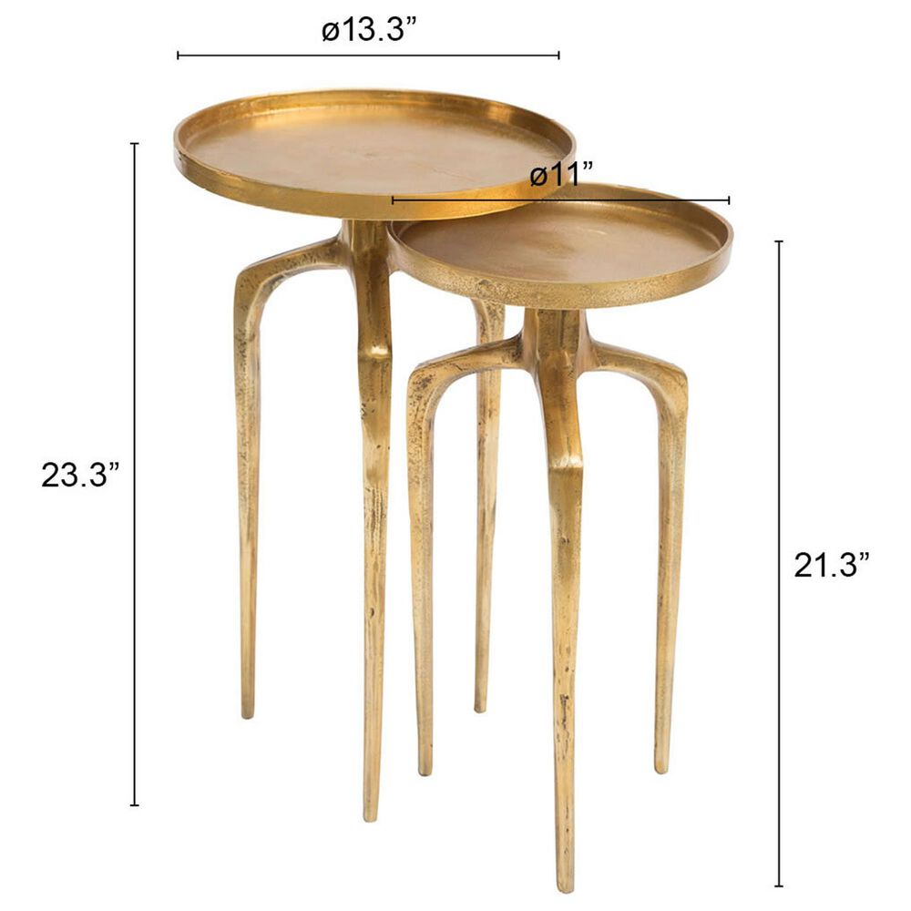 Zuo Modern Como Accent Table in Antique Gold/Gold &#40;Set of 2&#41;, , large