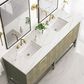 James Martin Vanities Emmeline 72" Double Bathroom Vanity in Pebble Oak with 3 cm Ethereal Noctis Quartz Top and Rectangular Sinks, , large
