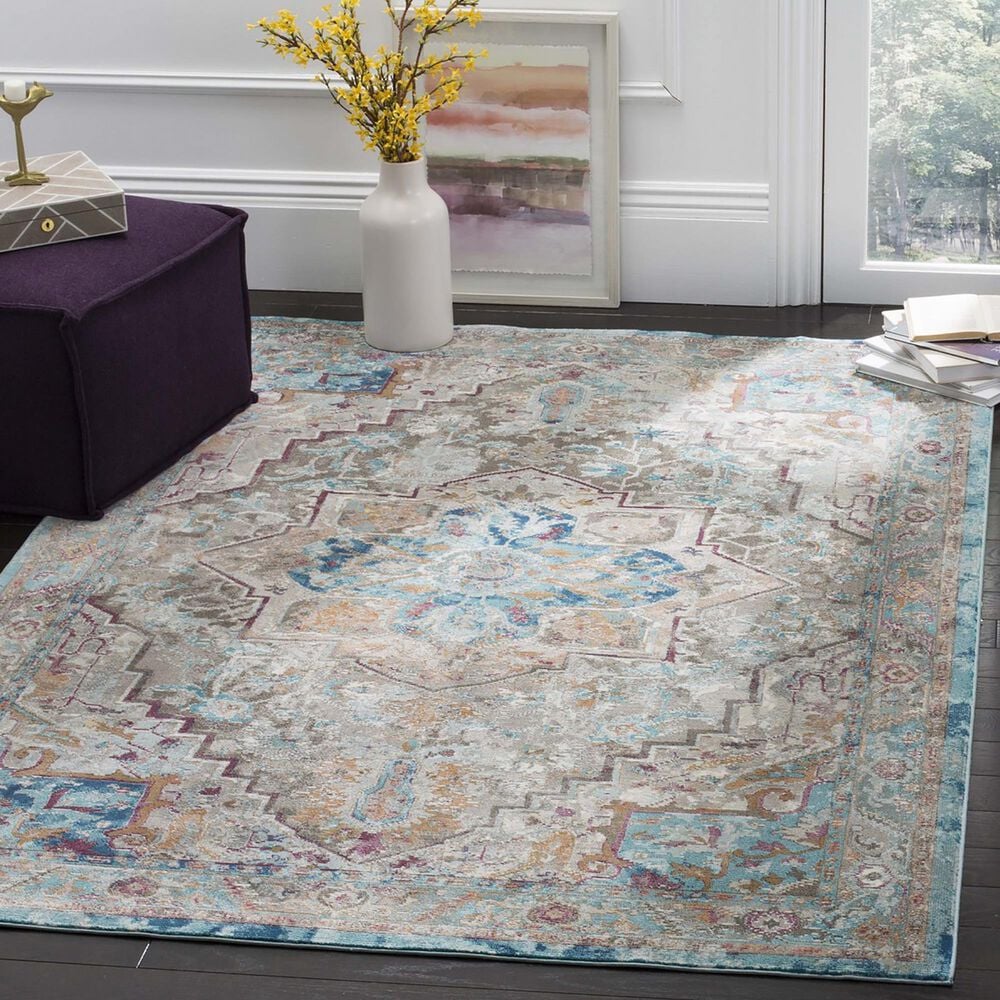 Safavieh Aria ARA119E 8&#39; x 10&#39; Beige and Blue Area Rug, , large