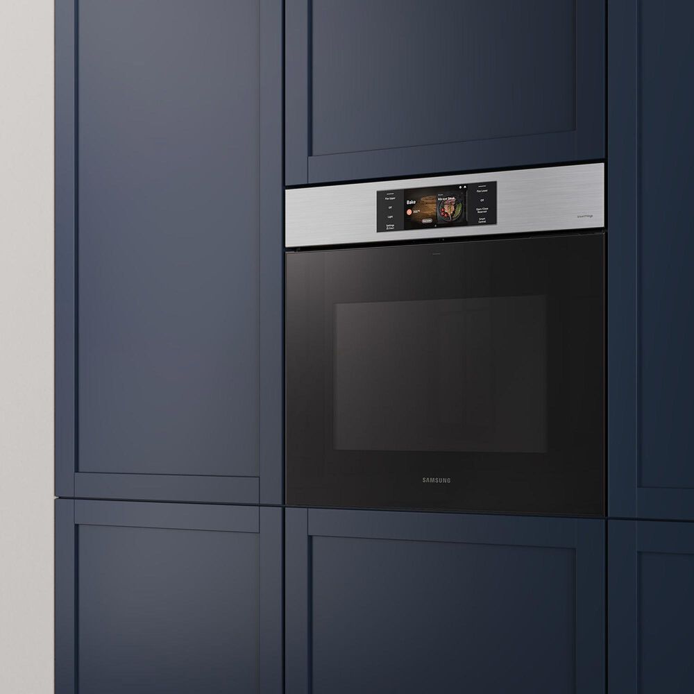 Samsung Bespoke 2-Piece Kitchen Package with Stainless Steel Bespoke 30" Single Wall Oven and Black 30" Induction Cooktop, , large