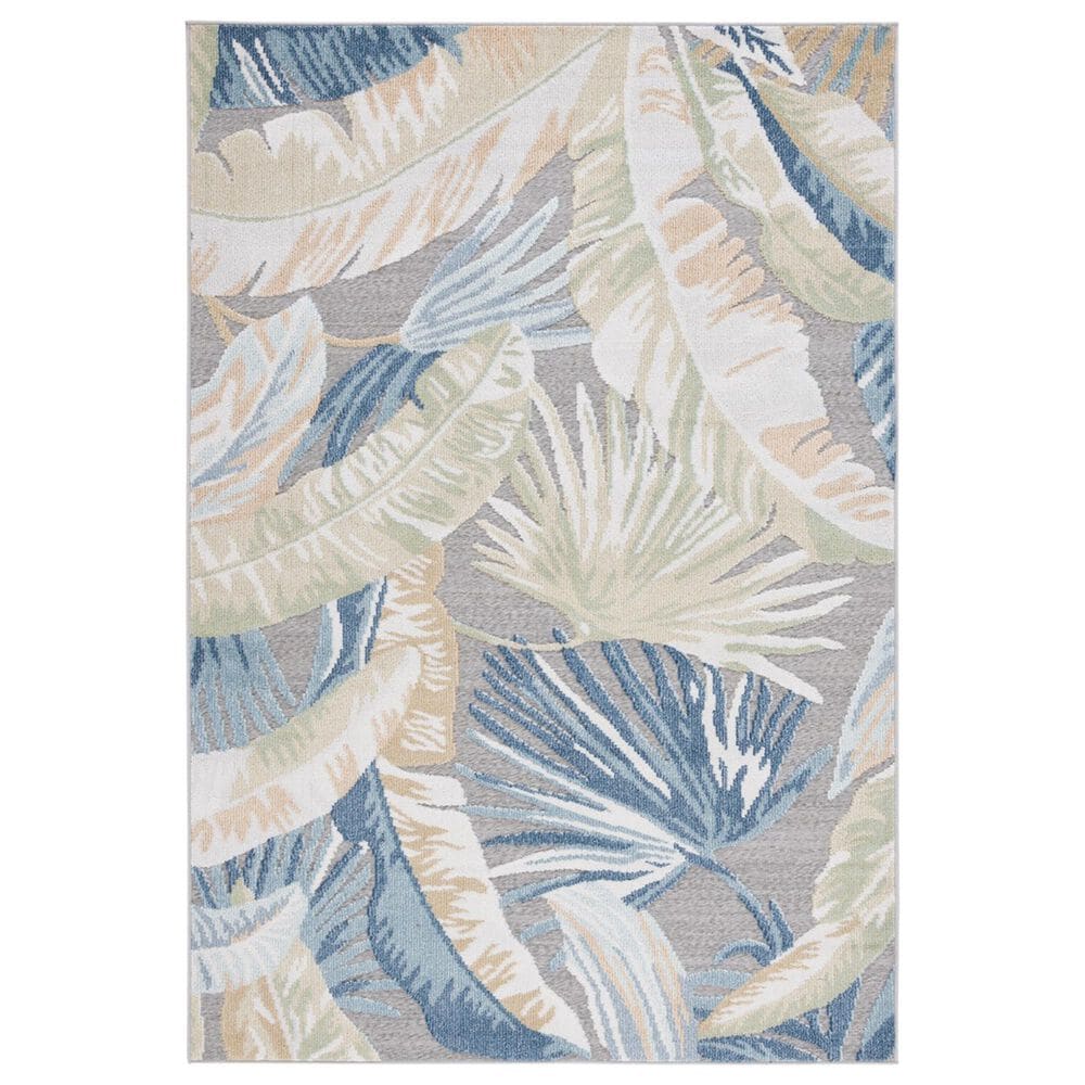 Safavieh Sarasota 4"5" x 6"5" Light Green and Navy Indoor/Outdoor Area Rug, , large