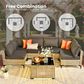 HOMLUX 11-Piece Outdoor Modular Sofa Conversation Set in Black, , large