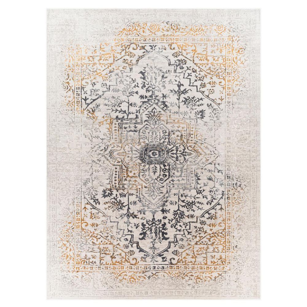 Surya Aisha Charcoal, Gray, Mustard and Light Gray 6&#39;7&quot; x 9&#39;6&quot; Area Rug, , large