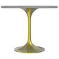 Leisuremod LeisureMod Verve Collection 36 Round Dining Table, Brushed Gold Base with Laminated White Marbleized Top, , large