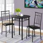 Monarch Specialties 3-Piece Round Dining Set in Black, , large