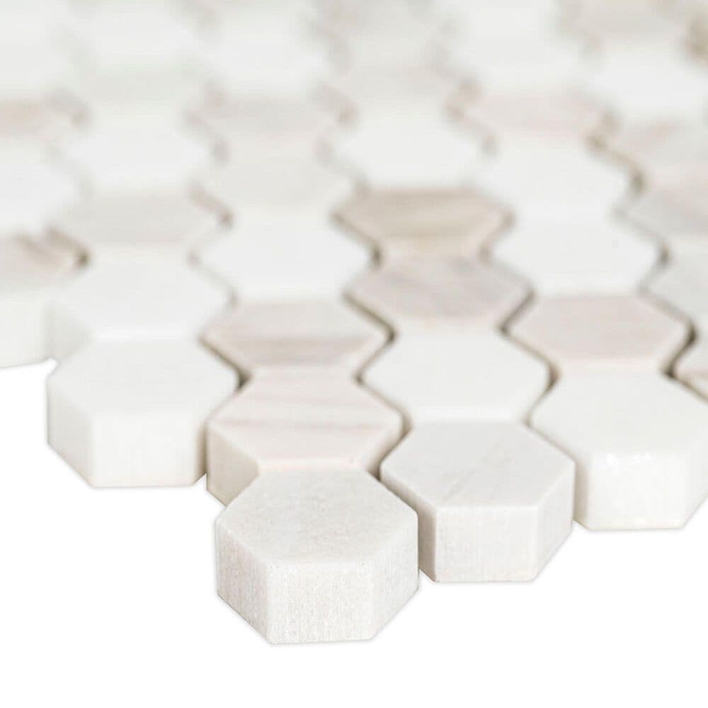 MS International Angora Tibi 1&quot; Hexagon on 12&quot; x 12&quot; Marble Mosaic Sheet, , large