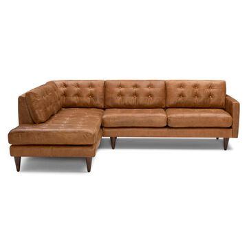Joybird Eliot 2-Piece Leather Left Facing Stationary Sectional in Santiago Ale, , large