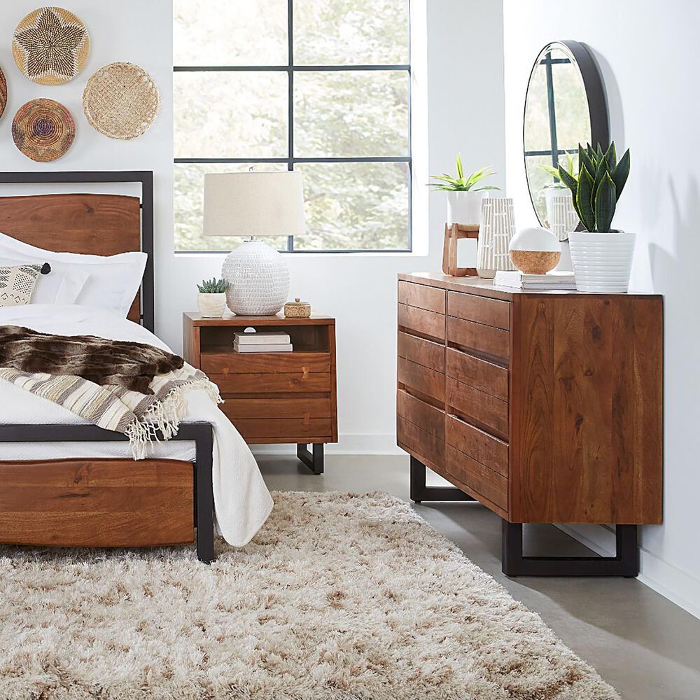 Home Trends &amp; Design Aspen 2-Drawer Nightstand in Walnut and Antique Zinc, , large