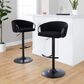 LumiSource Claire Swivel Adjustable Barstool with Black Velvet Upholstery in Black (Set of 2), , large