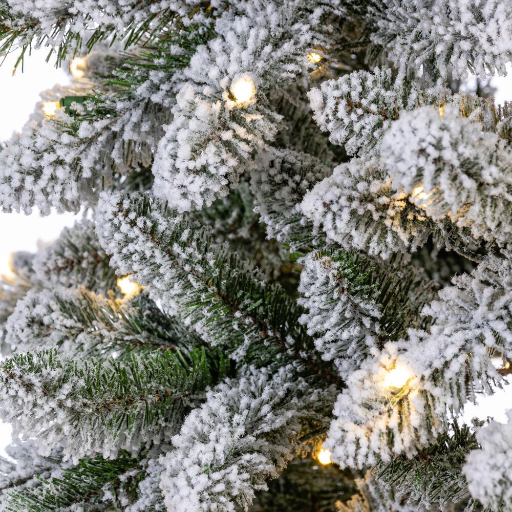 The Gerson Company 4.5&#39; Heavy Flocked Christmas Alpine Tree in Green, , large