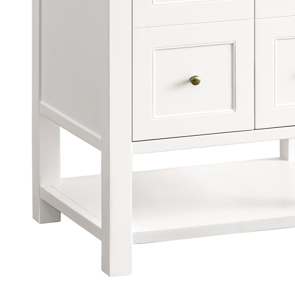 James Martin Vanities Breckenridge 30&quot; Single Bathroom Vanity in Bright White with 3 cm Parisien Bleu Quartz Top and Rectangular Sink, , large