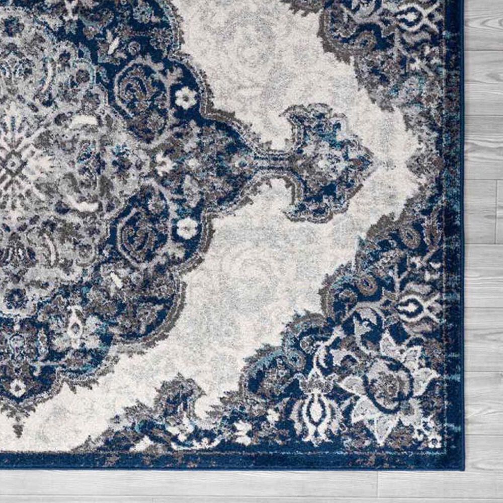 Amer Rugs Alexandria 4&#39; x 6&#39; Ivory and Navy Area Rug, , large