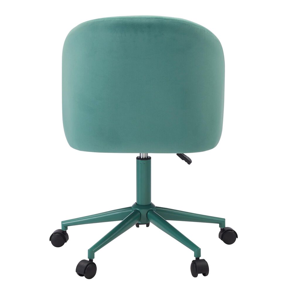 Linden Boulevard Velvet Desk Chair in Aqua, , large
