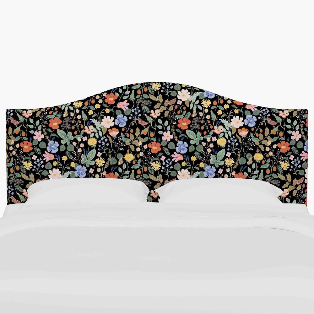Rifle Paper Co Crafted by Cloth &amp; Company Mayfair King Headboard in Aviary Black and Cream, , large