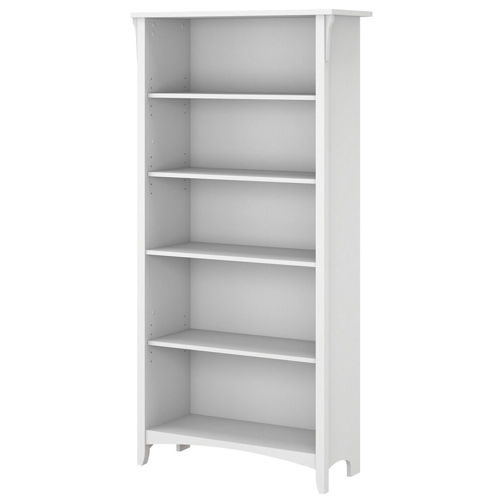 Bush Salinas 5Shelf Bookcase in Pure White Nebraska Furniture Mart