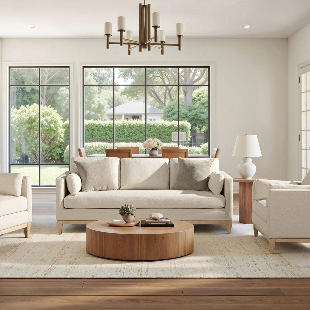 Jennifer Taylor Home Knox Stationary Sofa in Flax White, , large