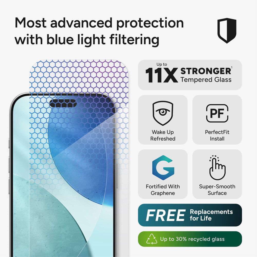 Zagg InvisibleShield XTR5 Glass Screen Protector for Apple iPhone 17 in Clear, , large