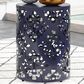 Hearth and Haven Outdoor End Table with Floral Pattern in Navy Blue, , large